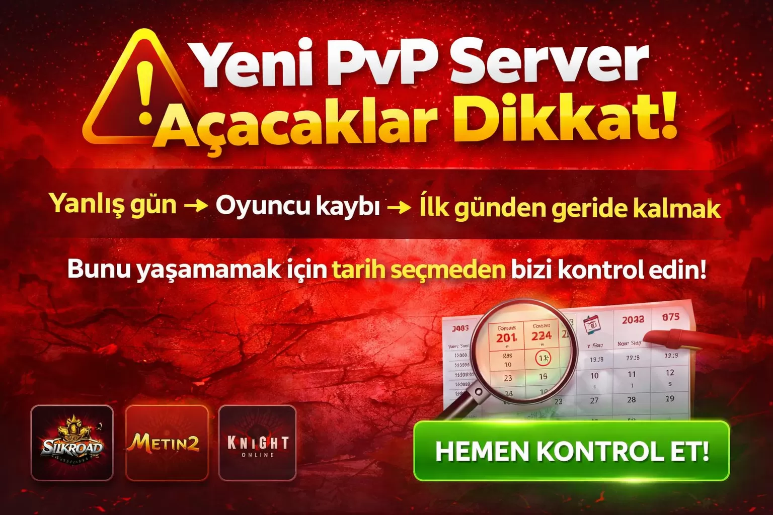 PvP Server Açılış Tarihi Seçimi