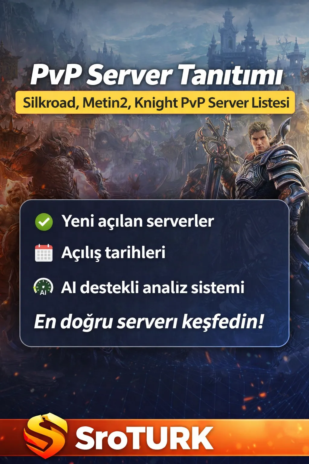 Bugün açılacak Silkroad PvP Serverler listesi
